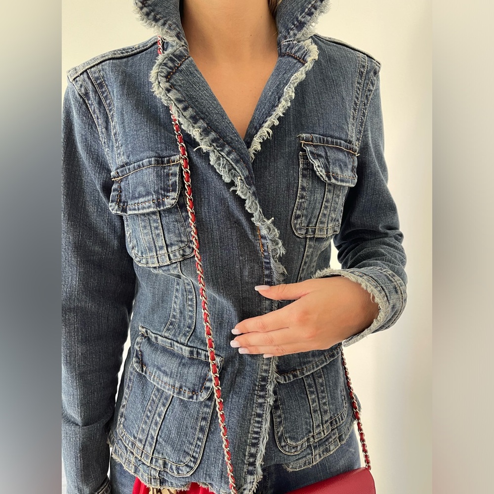 Denim Jacket with a flair trim